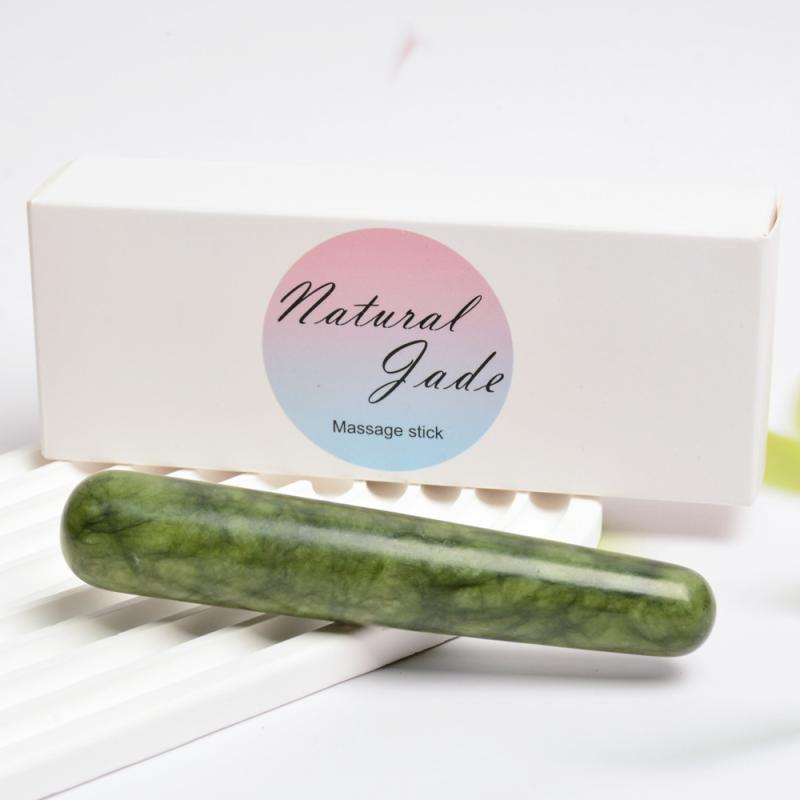 美顔ローラー マッサージ棒 天然石 岫玉 ジェード 球形スティック 小顔 リフトアップ 美容 美肌 むくみ..