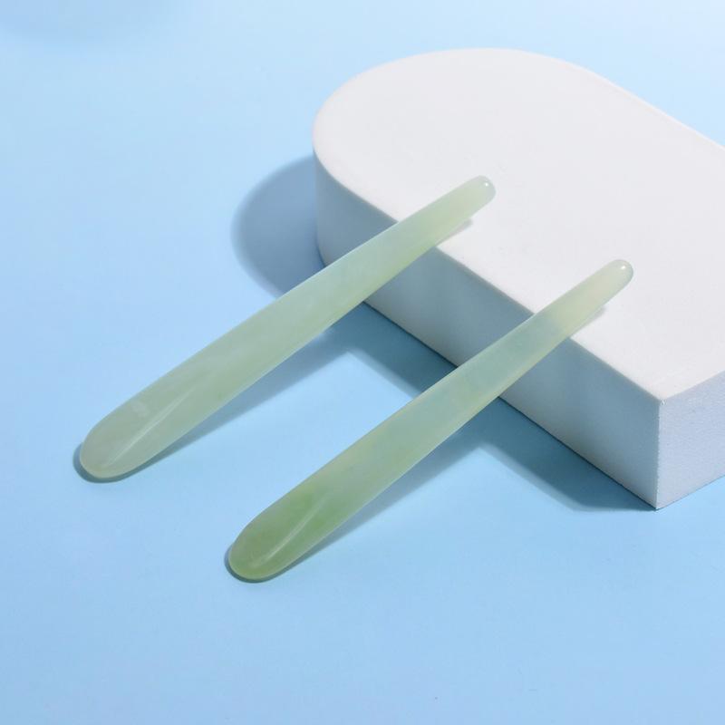 マッサージ器 岫玉 天然石 ジェイド かっさ 抜筋棒 ツボ押し 経絡 スティック 全身用 美容 フェイシャ..