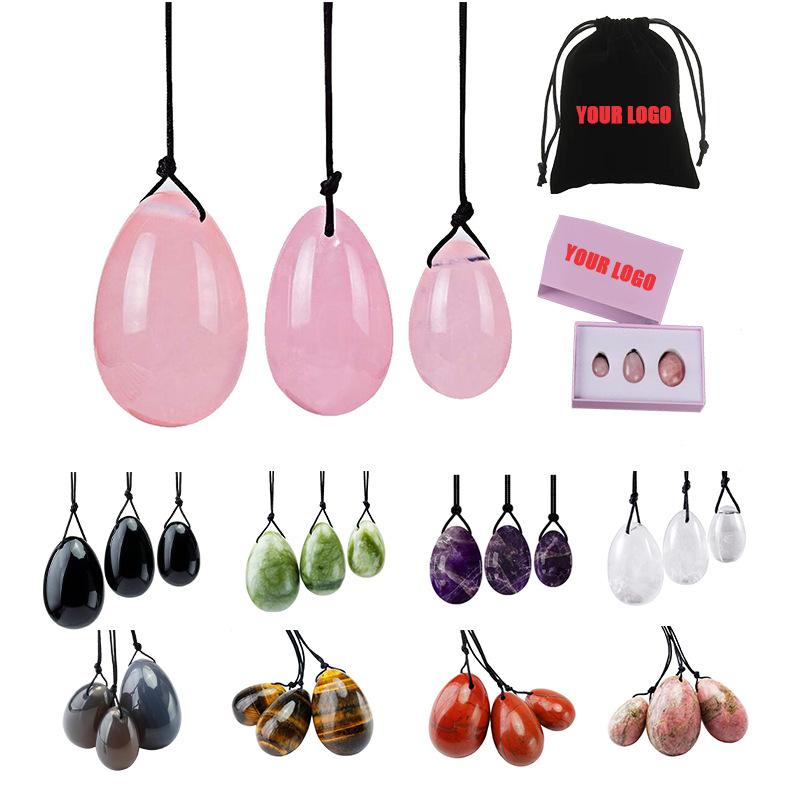 ヨニエッグ 天然石 ローズクォーツ アメジスト ジェードストーン 卵型 エッグ 楕円形 3個セット 産後ケ..