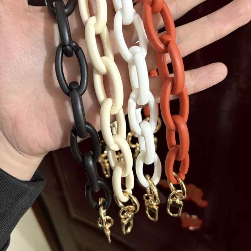 ショルダーストラップ マット アクリル チェーン DIY 手作り 付け替え 交換用 斜め掛け ワンショルダー 鞄 ポシェット ミニバッグ 大人女性向け 多用途(x3)