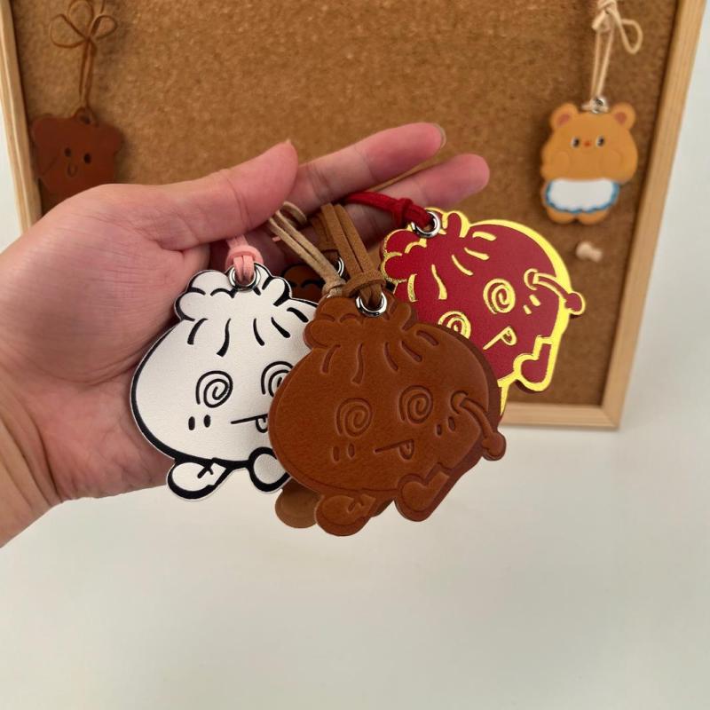 バッグチャーム 本革 牛革 かわいい 小籠包 モチーフ ミニチュア キーホルダー 普段使い おしゃれ プレ..