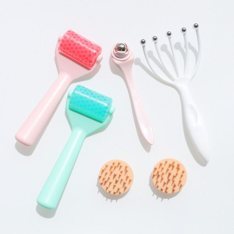 美顔器 冷却機能付き フェイスマッサージツール 美容ケア スキンケアグッズ 毛穴ケア むくみ対策 引き締め リフレッシュ ホームエステ 6点セット アイスローラー(x3)