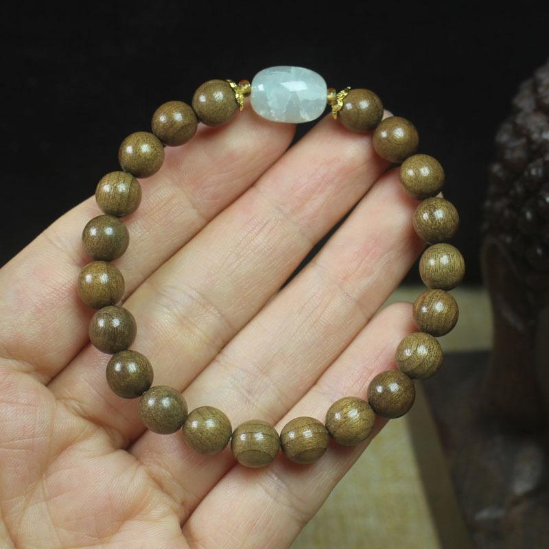 ブレスレット レディース 金糸楠木 陰沈木 8mm 念珠 数珠 腕輪 ほのかな香り 天然木 ウッド お守り 開運 高級感 エスニック 普段使い ファッション