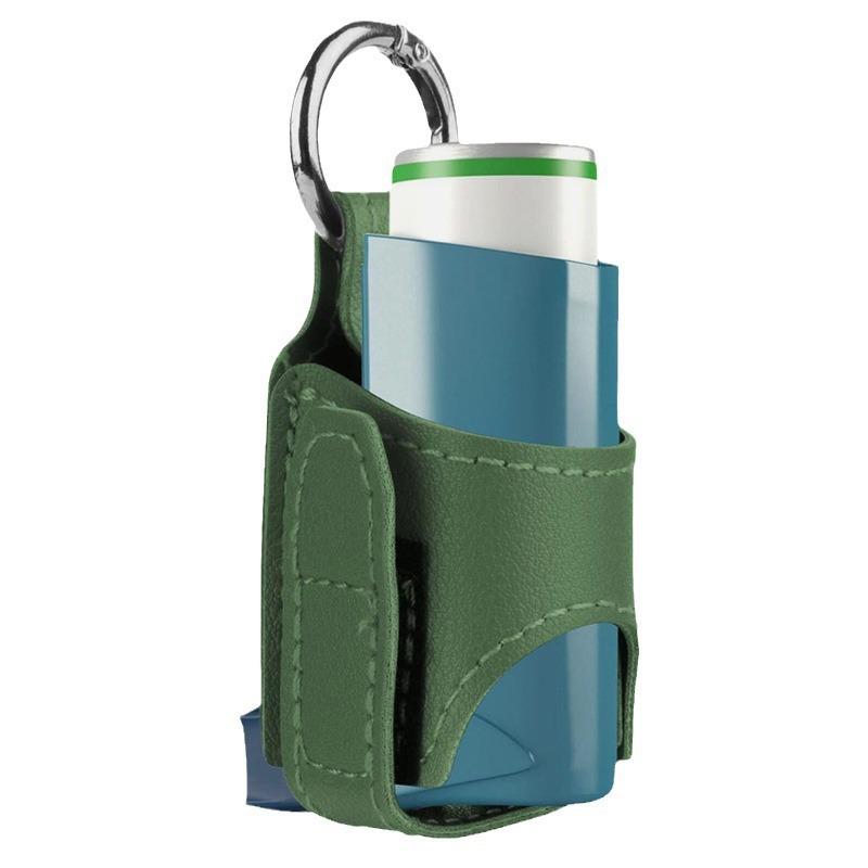 収納ポーチ 携帯用 吸入器 噴霧器 スプレーボトル 呼吸器用 抗菌 吊り下げ フック付き 1本用 PVC 円筒..