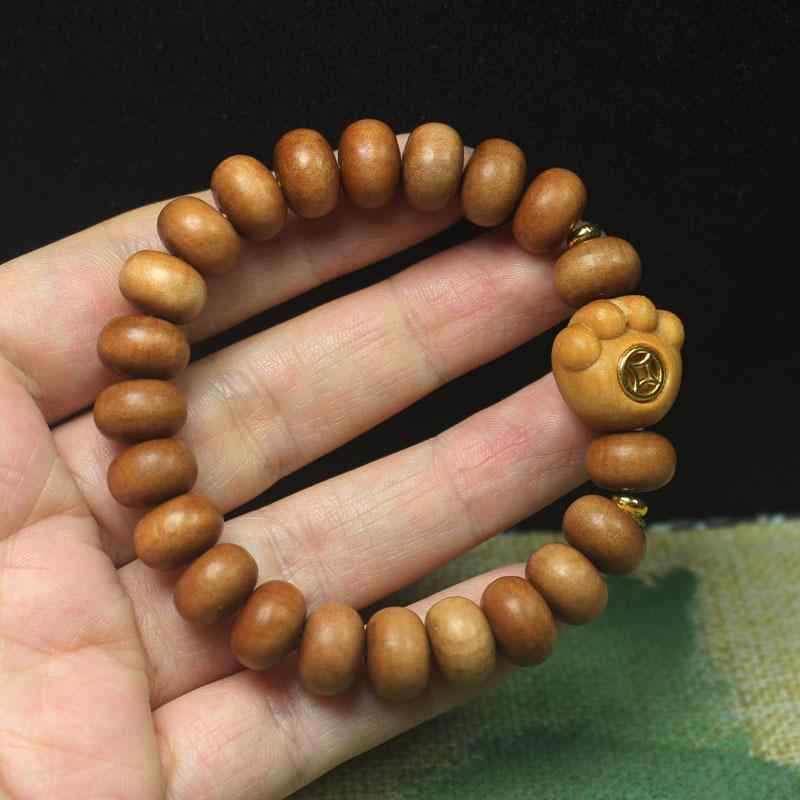 数珠 ブレスレット 白檀 天然木 香木 そろばん玉 猫モチーフ 念珠 腕輪 アクセサリー エスニック風 高..