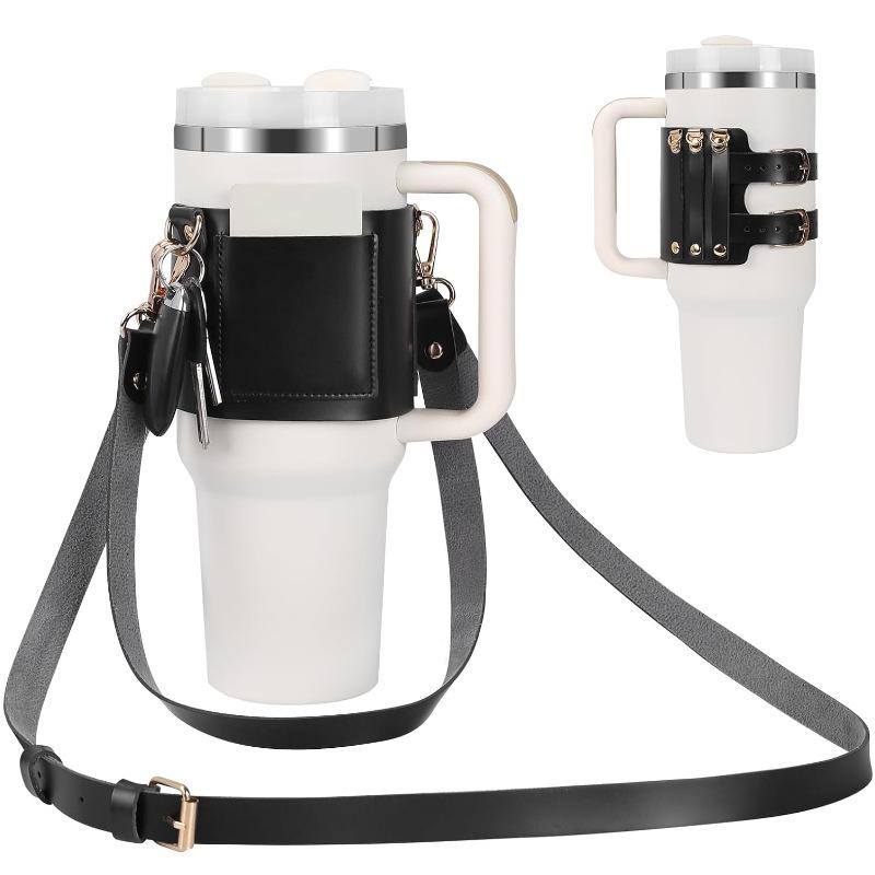 タンブラー カバー レザー 斜めがけ 手提げ 肩掛け ボトルホルダー 真空断熱ボトル用 おしゃれ アウト..