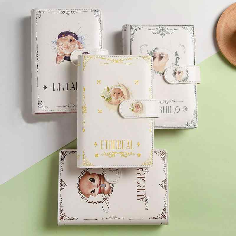 手帳 A6サイズ マカロンカラー PUレザー ルーズリーフ バインダー 家計簿 予算管理 節約 マネープラン おしゃれ かわいい システム手帳 ビジネス オフィス用品 普段使い