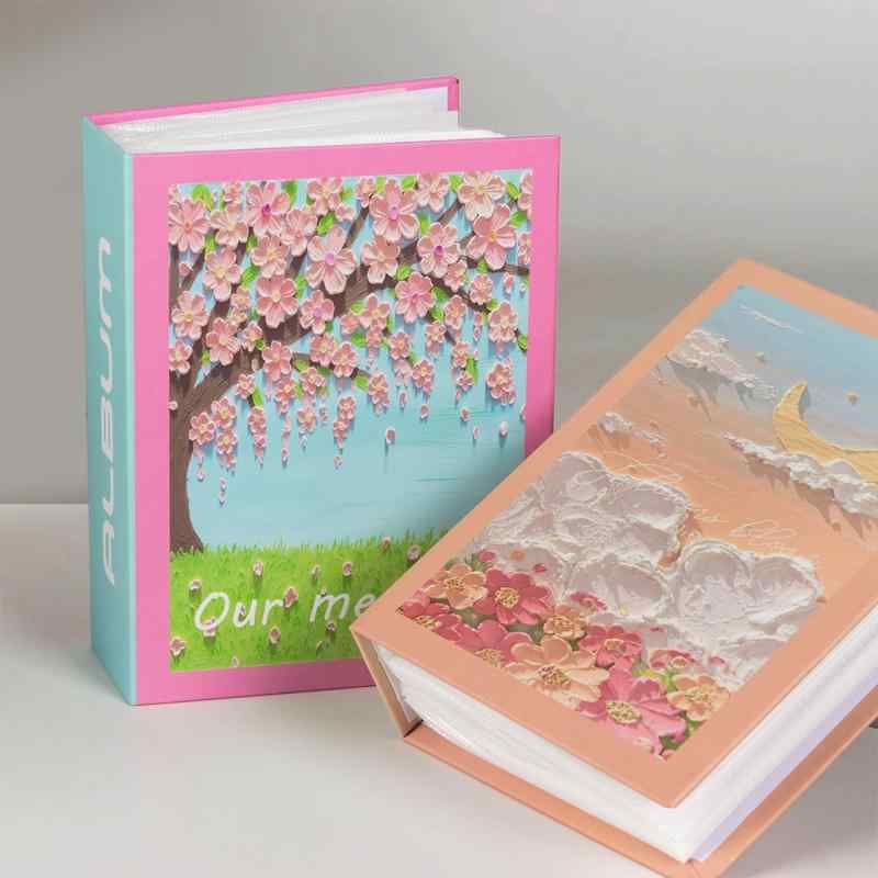 フォトアルバム L判 100枚収納 ポケット式 かわいい カートゥーン柄 多種デザイン 工芸紙製 誕生日 記..