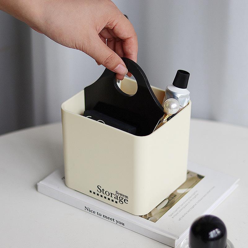 収納ボックス 手持ち 卓上 デスク アクリル製 クリア 多仕切り 化粧品 小物入れ 雑貨 整理整頓 収納ケ..