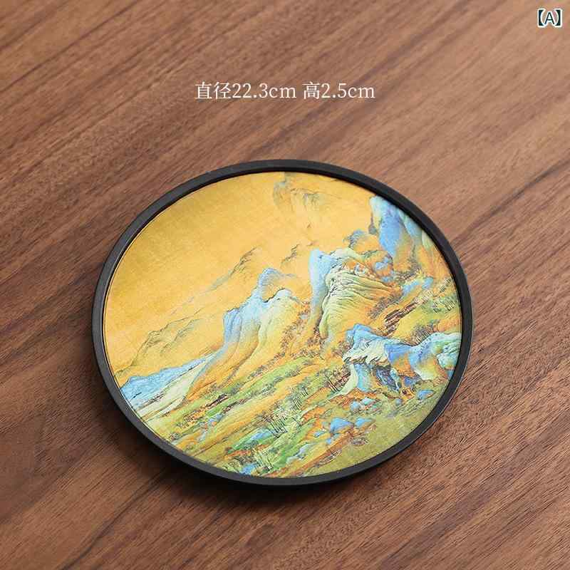 茶盤 速乾 吸水性 国風 和モダン 新中華風 茶室 茶道具 一人用 コンパクト 陶器製 乾式 水受け ティートレー 急須置き 円形 長方形 モダンデザイン
