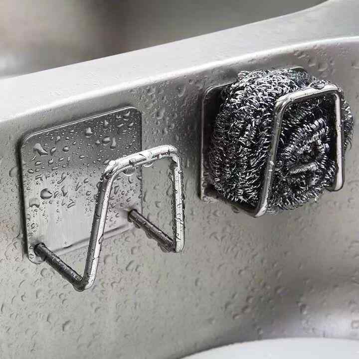 キッチン収納 ステンレス製 スポンジ 水切りラック シンク周り 台所用品 たわしホルダー 鍋蓋スタンド ..