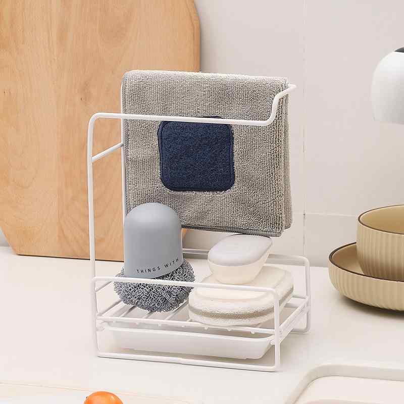 キッチン収納ラック スポンジホルダー ふきん掛け たわし 金属たわし 水切り 速乾 鉄製 ワイヤー 置き..