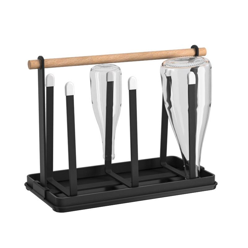 水切りラック ドリンクボトル カップ グラス マグカップ ホルダー 水受けトレー付き 家庭用 キッチン ..