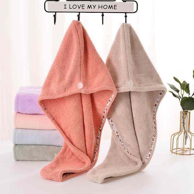 ヘアドライキャップ レディース 女性用 厚手 強力吸水 速乾 サンゴフリース マイクロファイバー タオル..