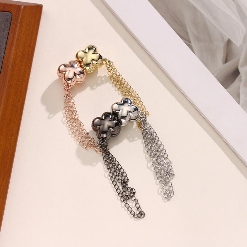 クリップ ユニセックス 四つ葉のクローバー フラワー マグネット式 磁石 Tシャツ トップス 丈調整 スカ..