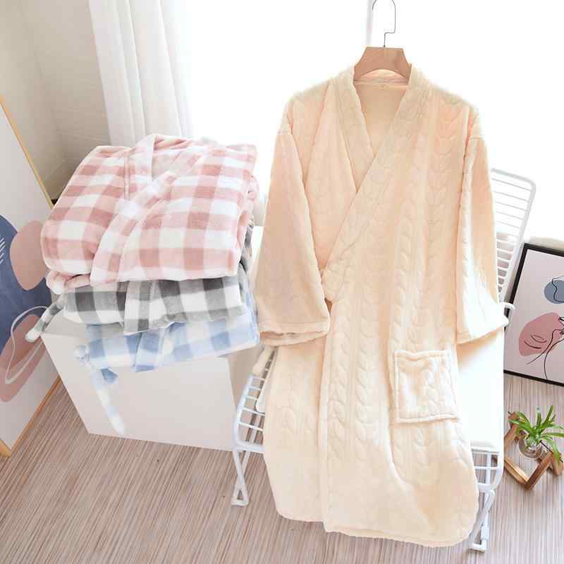 バスローブ レディース 冬用 フランネル サンゴフリース 裏起毛 厚手 ロング丈 あったか ゆったり ホテ..