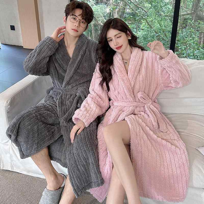 ルームウェア レディース メンズ ペア ロングフリース マイクロファイバー あったか 快適 ロング丈 バ..