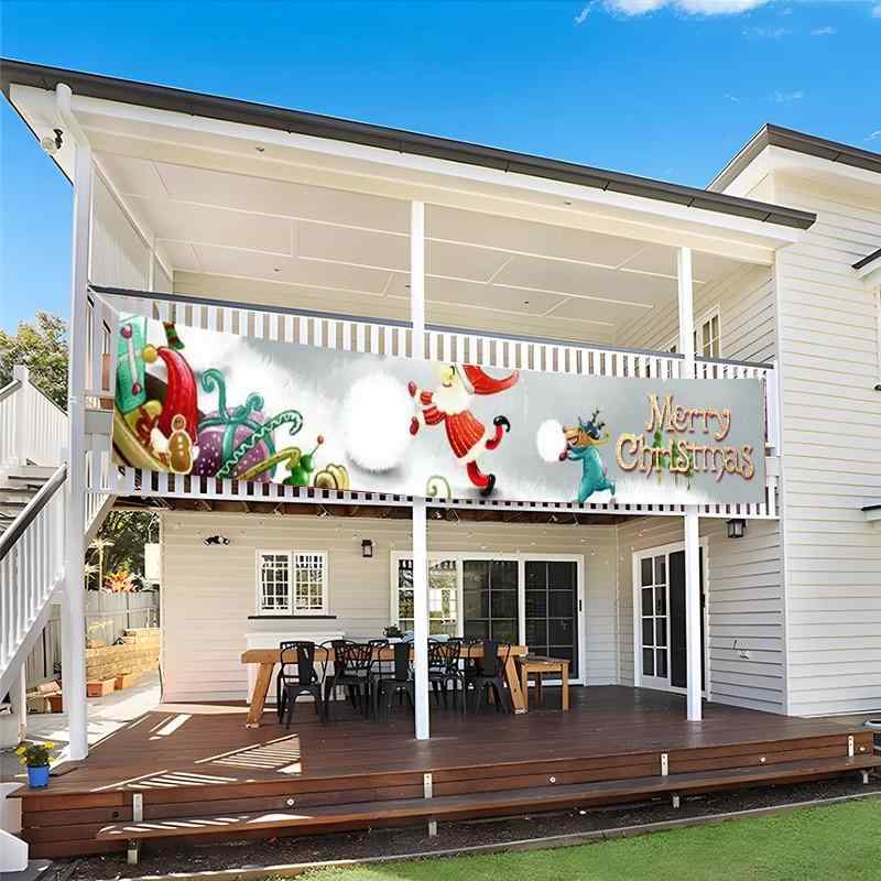 バナー クリスマス 新年 パーティー イベント 雪景色 背景幕 バックドロップ デコレーション ポリエス..