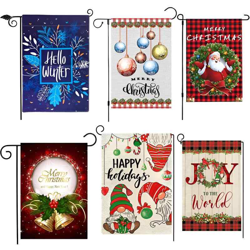 ガーデンフラッグ クリスマス 屋外 庭 玄関 エクステリア デコレーシ...(3)