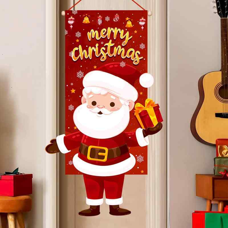 タペストリー クリスマス サンタクロース 鈴 レッド 背景布 壁掛け ポリエステル製 屋外用 玄関飾り 店..