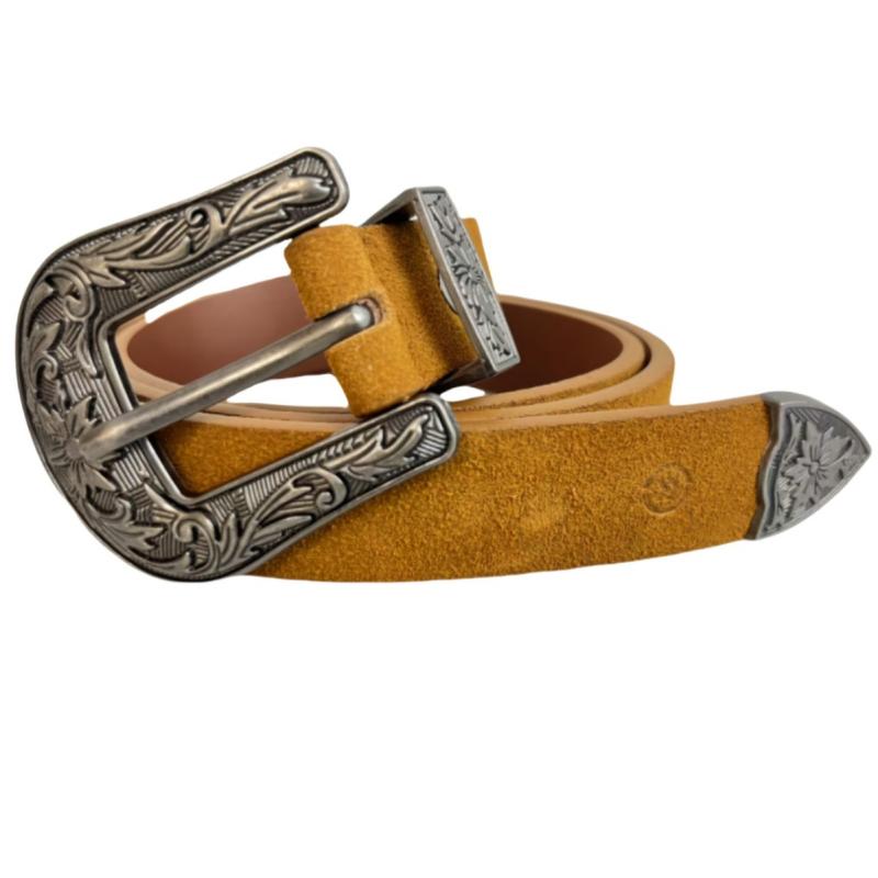 ベルト ユニセックス 本革 牛革 レトロ ヴィンテージ ピンバックル 彫刻デザイン 厚手 ブラウン 高級感 おしゃれ カジュアル ビジネス 普段使い デイリー アクセント ファッション小物(4)