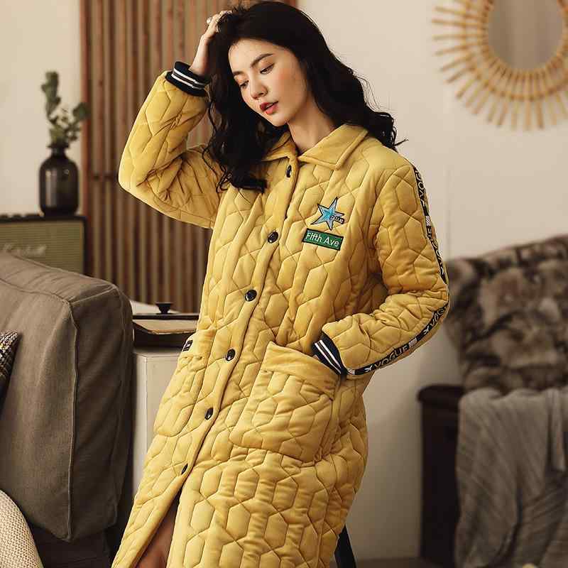 パジャマ レディース 秋冬 厚手 あったか 保温 防寒 サンゴフリース 三層キルティング ロング丈 ナイト..