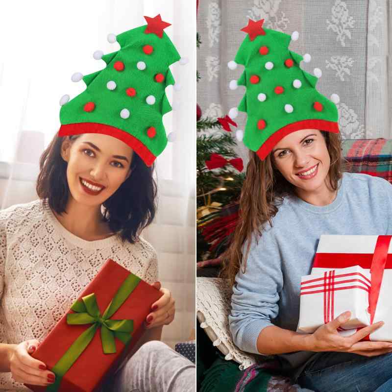 帽子 クリスマスツリー エルフ帽 クリスマス パーティー イベント コスプレ 仮装アイテム 独創的 ユニーク おしゃれ かわいい 布製 グリーン レッド