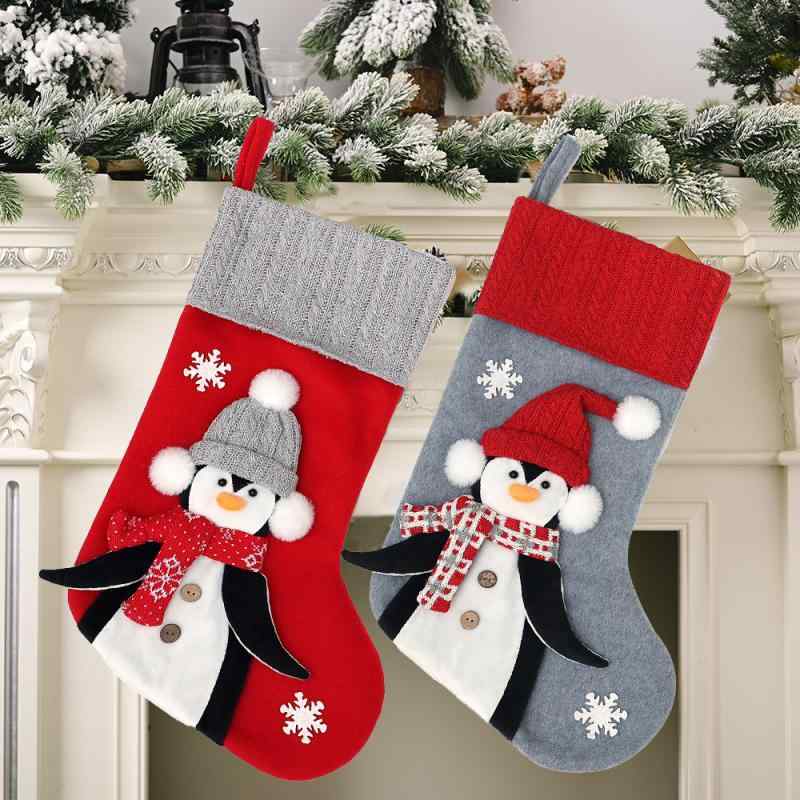 クリスマスオーナメント キッズ ペンギン クリスマスソックス 布製 ファブリック ぬいぐるみ かわいい ..