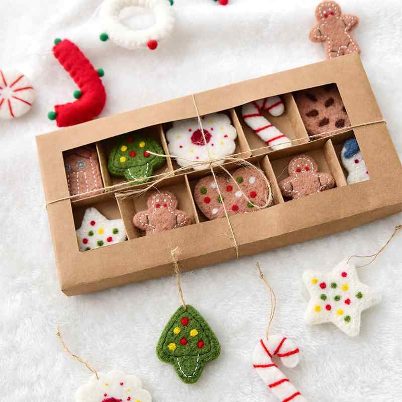 クリスマスオーナメント 羊毛フェルト スノーマン クリスマスボール 10個入り セット ヨーロピアン おしゃれ かわいい ツリー飾り インテリア雑貨 デコレーション