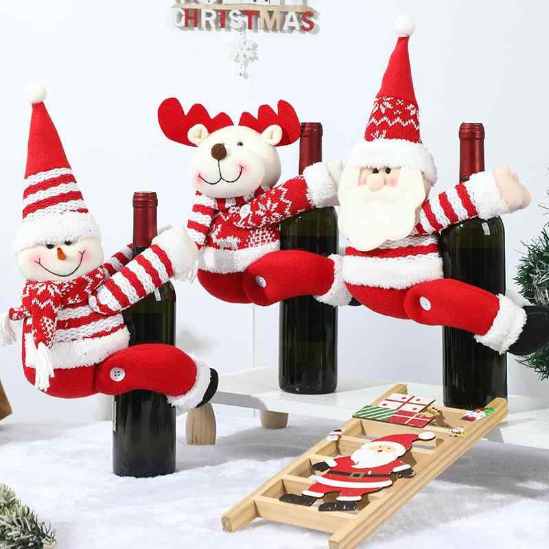 クリスマスオーナメント かわいい キャラクター 人形 カーテンタッセル 抱きつきタイプ 窓飾り インテリア 店舗 ディスプレイ ボトル装飾 布製 雪だるま トナカイ サンタ
