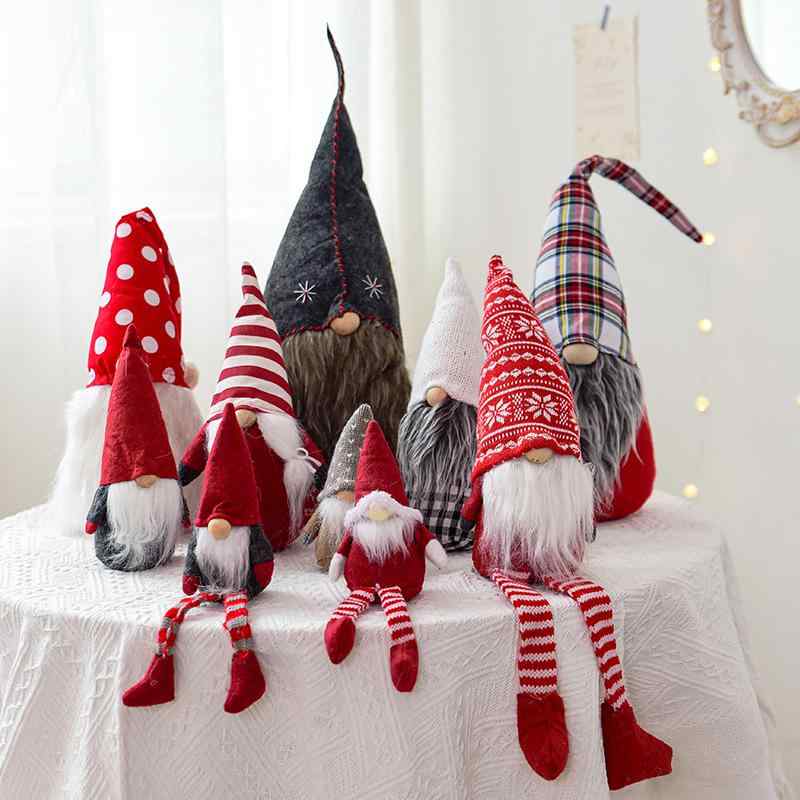 クリスマスオーナメント 羊毛フェルト 人形 マスコット サンタクロース エルフ ルドルフ トナカイ 手作り 北欧風 卓上 窓際 ディスプレイ 飾り 置物