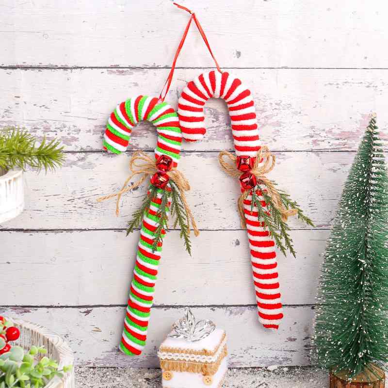 クリスマスオーナメント キャンディケイン 赤白 カラフル プラスチック 吊り下げ フック クリスマスツ..
