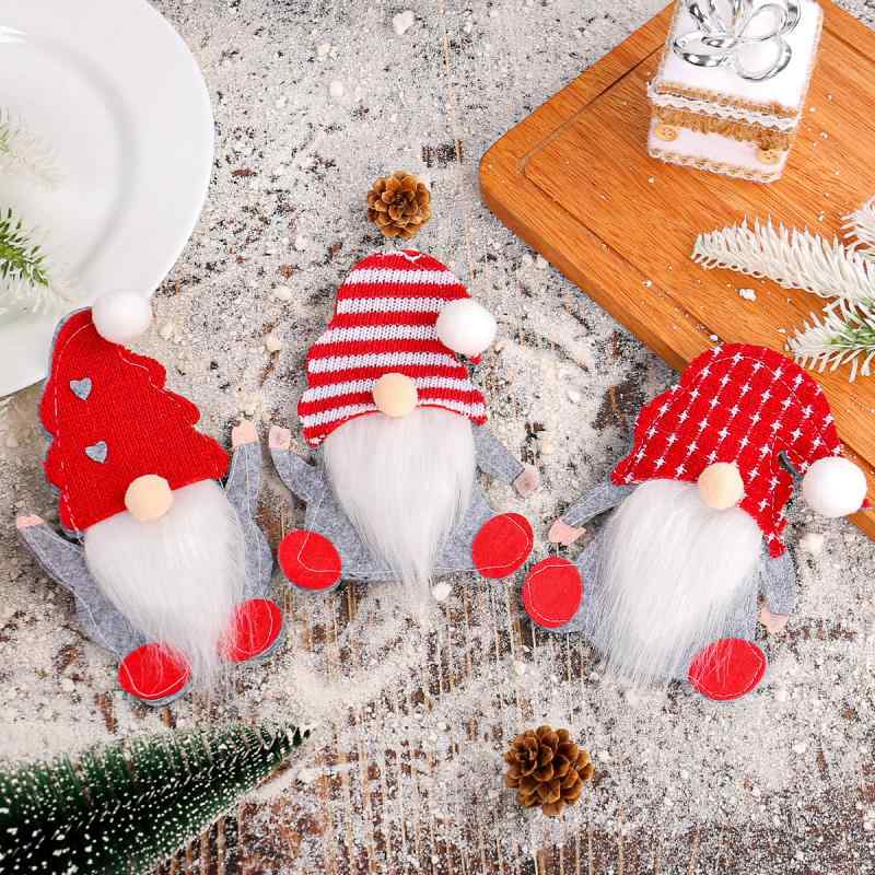 クリスマス飾り ノーム カトラリーカバー フェルト かわいい 卓上デコレーション ナイフ フォーク入れ ..