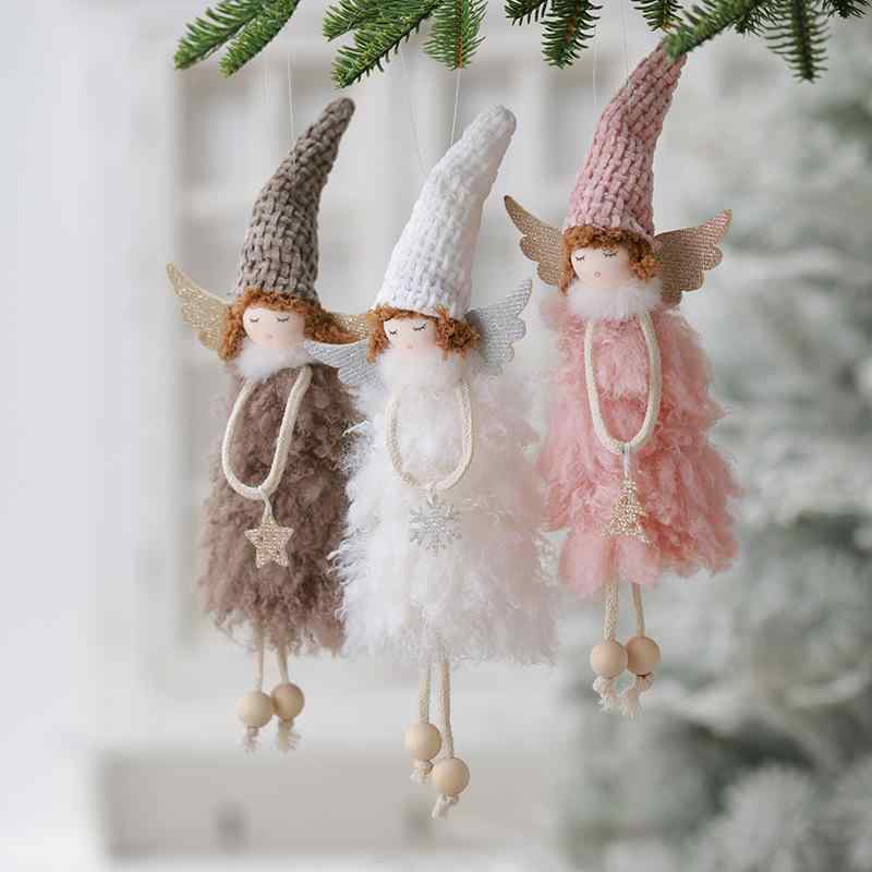 クリスマスオーナメント 女の子 天使 ぬいぐるみ 高級感 布製 手作り感 かわいい ふわふわ クリスマスツリー飾り 吊り下げ マスコット インテリア