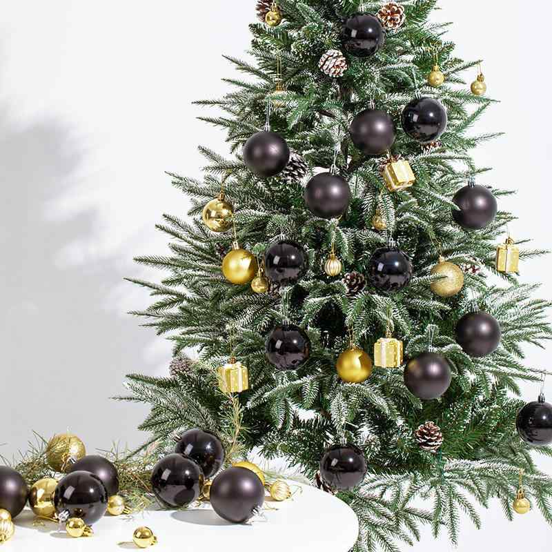 クリスマスボール 8cm マットブラック 電気メッキ オーナメント クリスマスツリー 飾り付け 撮影小道具 PVC製 クリスマスデコレーション