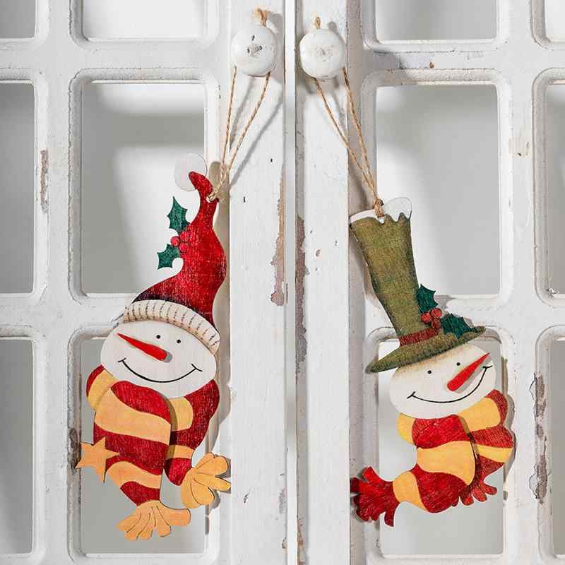 オーナメント 木製 クリスマス 雪だるま スノーマン アメリカン 手描き カラフル クリスマスツリー デ..