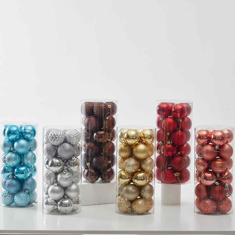 クリスマス オーナメント 異形 個性的 装飾ボール カラフル 多色 彩色ペイント 手描き風 ツリー飾り PV..