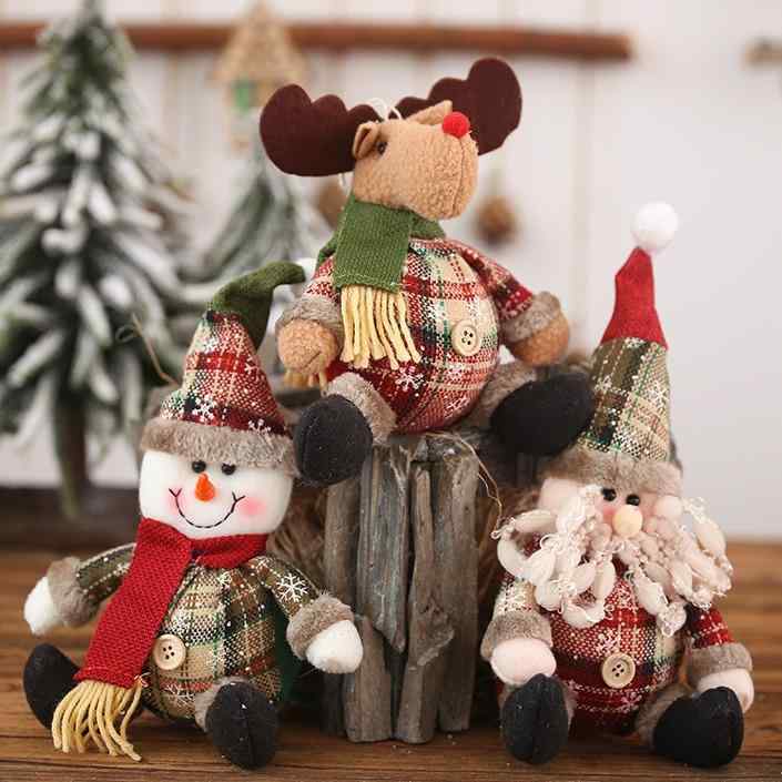 クリスマスオーナメント サンタクロース 雪だるま トナカイ 人形 ぬいぐるみ ボール型 マスコット 布製 卓上 吊り下げ デコレーション かわいい 北欧風 インテリア雑貨 オブジェ