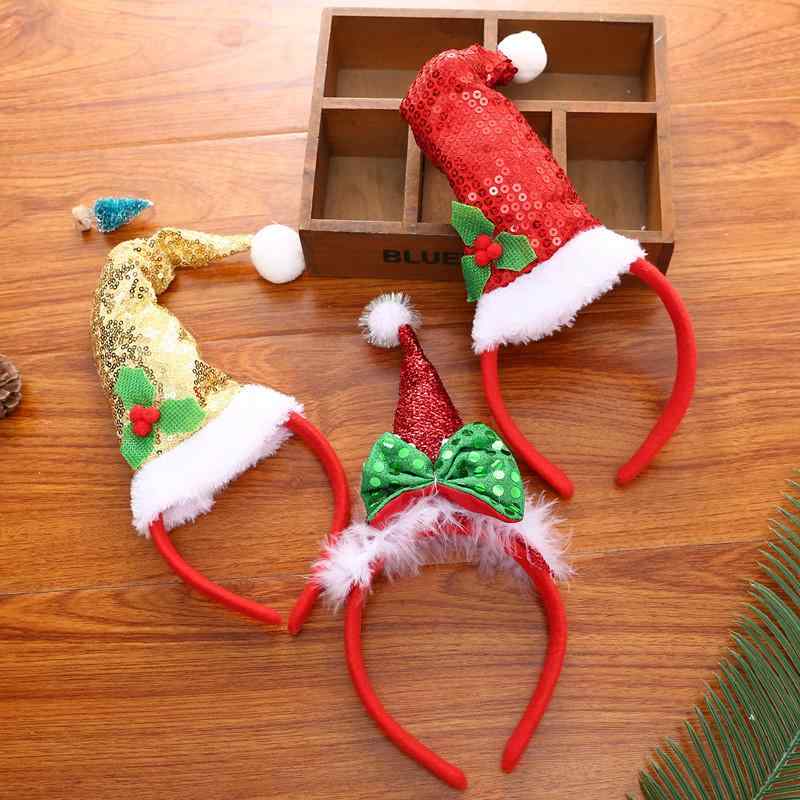 カチューシャ キッズ 子供 女の子 クリスマス帽 スパンコール 布製 キラキラ かわいい ヘッドバンド ヘアバンド イベント パーティー 仮装 コスプレ 髪飾り