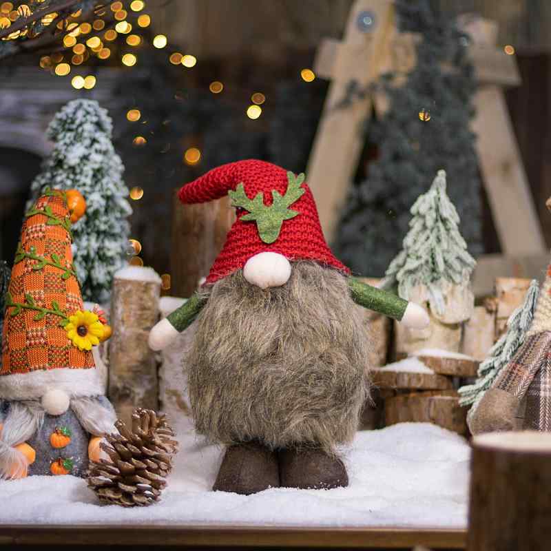 ぬいぐるみ クリスマス ルドルフ 赤い帽子 布製 マスコット クリスマスツリー 足元 置物 欧風 インテリア かわいい 飾り オブジェ