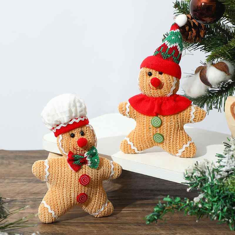 クリスマスオーナメント ジンジャーブレッドマン マスコット ぬいぐるみ 吊り下げ飾り かわいい おしゃれ ユニーク ツリーデコレーション パーティー装飾 ポリエステル製