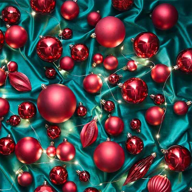 クリスマス飾り 赤 クリスマスボール 4cm 6cm 8cm セット クリスマスツリー オーナメント デコレーション モダン シンプル 電気メッキ加工 光沢 マット ラメ