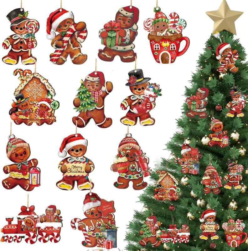 オーナメント 男性用 クリスマス ジンジャーブレッドマン ジンジャーマン 木製 レトロ かわいい クリス..