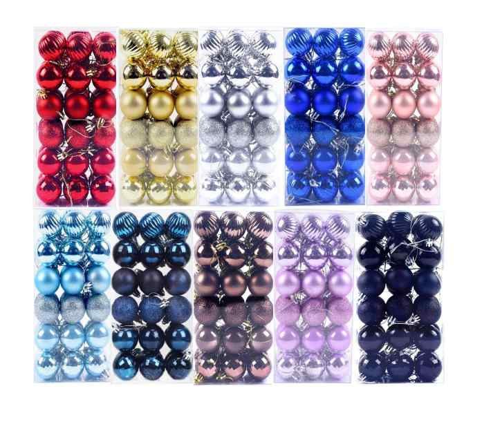 クリスマスオーナメント 変形ボール 格子柄 スイカモチーフ 36個セット プラスチック製 クリスマスツリ..