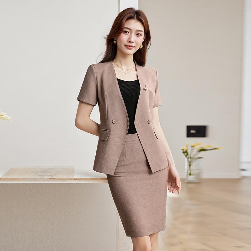 ビジネススーツ レディース セットアップ オフィス フォーマル 通勤 半袖 ジャケット ショートスカート..