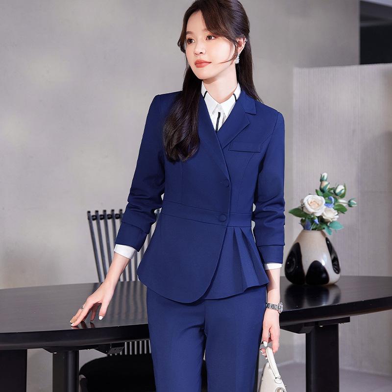 セットアップ レディース 長袖 ビジネス オフィス スーツ ジャケット 制服 事務服 ホテル受付 フロント..