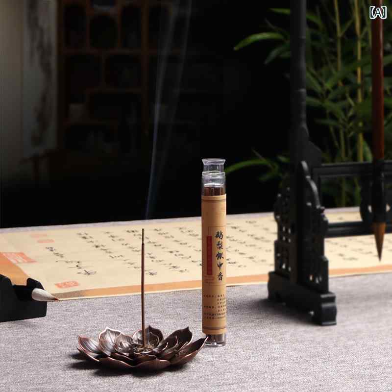 お香 天然 鵞梨帳中香 スティック香 短尺 長尺 中華風 香筒 香炉 セット 贈答品 ギフト 沈香 白檀 漢方..