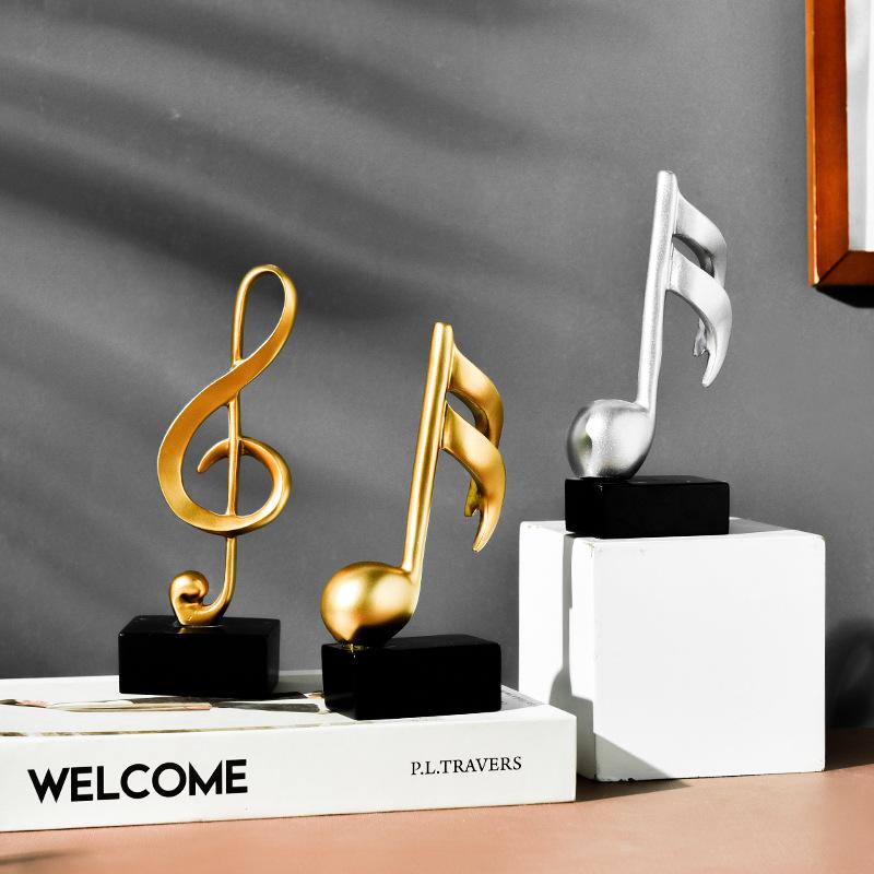 置物 北欧風 シンプル 音符 音楽記号 独創的 オブジェ インテリア 飾り 樹脂製 ゴールド 書斎 リビング..