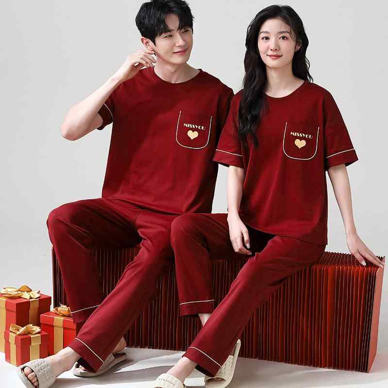 ・カテゴリ: セットアップ・主な素材: 綿100%・スタイル: プルオーバー・厚さ: 薄手・生地厚さ: 161-180g/平方メートル・ネックライン: クルーネック・袖丈: 長袖・パンツ丈: ロング丈・機能: リラックス、通気性、睡眠、部屋着、快適、外出可能・シーン: アウトドア、部屋着、ホテル・旅館、ブライダル撮影・サイズ展開: 女性用M、女性用L、女性用XL、女性用XXL、男性用L、男性用XL、男性用XXL、男性用XXXL・テイスト: 韓国風