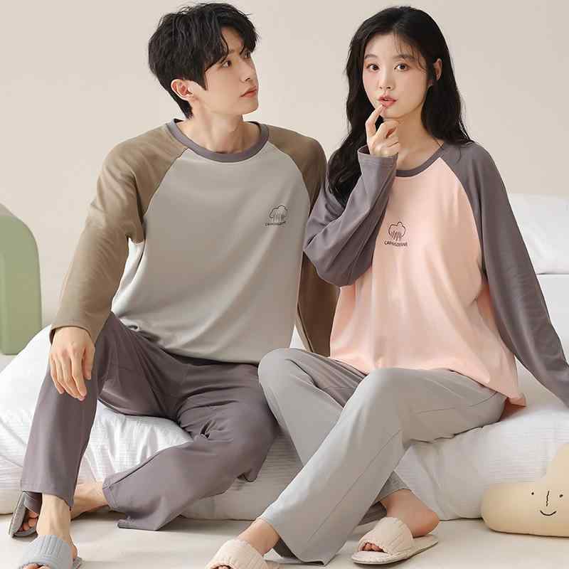 ・カテゴリ: パジャマ・主な素材: 綿100%・スタイル: セットアップ、シンプルカジュアル・厚さ: 中程度・生地厚さ: 約181-200g/平米・ネックライン: クルーネック・袖丈: 長袖・パンツ丈: ロング丈・機能: リラックス、通気性、睡眠、入浴、部屋着、快適、外着可能・適用シーン: アウトドア、部屋着、ホテルバスタイム・サイズ展開: レディース M, L, XL, XXL、メンズ L, XL, XXL, XXXL